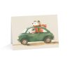 Eco-Friendly Greeting Card with Dog and Cat on Road Trip