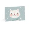 Cute Smiling Cat with Scarf Eco-Friendly Greeting Card