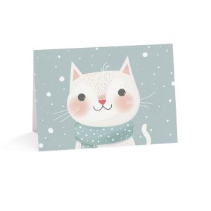 Cute Smiling Cat with Scarf Eco-Friendly Greeting Card