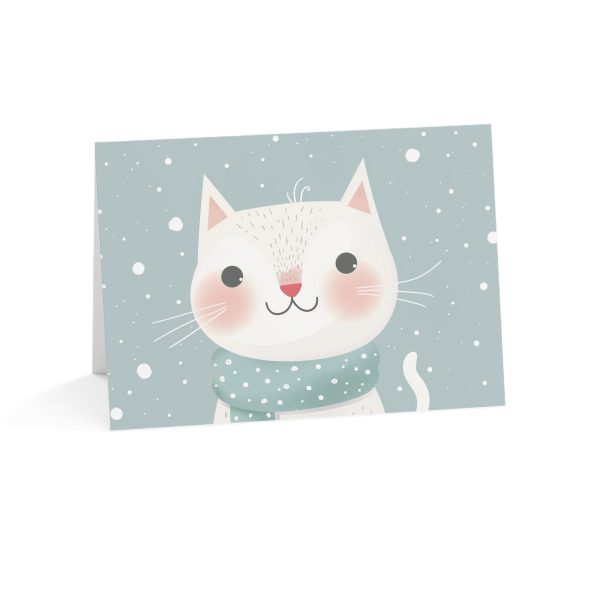 Cute Smiling Cat with Scarf Eco-Friendly Greeting Card